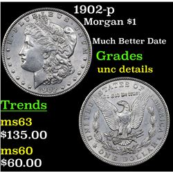 1902-p Morgan Dollar $1 Grades Unc Details