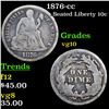Image 1 : 1876-p Seated Liberty Dime 10c Grades vg+