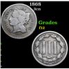 Image 1 : 1868 Three Cent Copper Nickel 3cn Grades f, fine