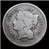 Image 2 : 1868 Three Cent Copper Nickel 3cn Grades f, fine
