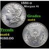 Image 1 : 1881-o Morgan Dollar $1 Grades Choice Unc