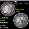 Image 1 : 1836 Capped Bust Half Dime 1/2 10c Grades vf++