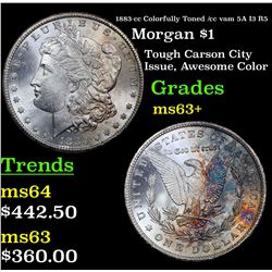1883-cc Colorfully Toned /cc vam 5A I3 R5 Morgan Dollar $1 Grades Select+ Unc