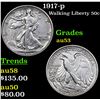 Image 1 : 1917-p Walking Liberty Half Dollar 50c Grades Select AU