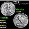 Image 1 : 1940-p Walking Liberty Half Dollar 50c Grades Choice Unc