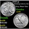 Image 1 : 1937-p Walking Liberty Half Dollar 50c Grades Choice AU/BU Slider