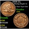 Image 1 : 1858 LL Flying Eagle Cent 1c Grades vf++