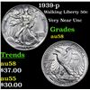 Image 1 : 1939-p Walking Liberty Half Dollar 50c Grades Choice AU/BU Slider