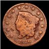 Image 2 : 1826 N-5 R-2 Coronet Head Large Cent 1c Grades vg, very good