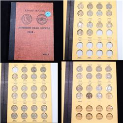 Partial Jefferson Nickel Book 1938-1960 52 coins Grades