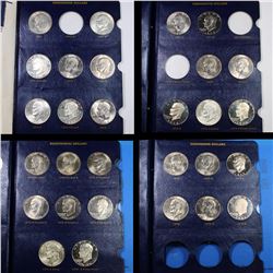 Near Complete Eisenhower Dollar Book 1971-1978 28 coins Grades