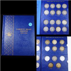 ***Auction Highlight*** Near Complete Barber Half Dollar Book 1907-1915 24 coins Grades (fc)