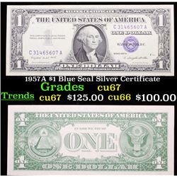 1957A $1 Blue Seal Silver Certificate Gem++ CU