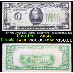 1934 $20 Green Seal Federal Reserve Note (Philidelphia, PA) Choice AU/BU Slider