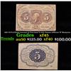 Image 1 : 1862 US Fractional Currency 5c First Issue fr-1230 Thomas Jefferson W/ Monigram xf+