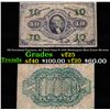Image 1 : US Fractional Currency 10c Third Issue fr-1255 Washington Bust Green Reverse vf+