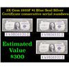 Image 1 : 3X 1935F $1 Blue Seal Silver Certificate consecutive serial numbers Gem CU