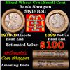 Image 1 : Mixed small cents 1c orig shotgun roll, 1919-d Wheat Cent, 1899 Indian Cent other end, McDonalds Wra