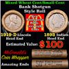 Image 1 : Mixed small cents 1c orig shotgun roll, 1919-d Wheat Cent, 1893 Indian Cent other end, McDonalds Wra