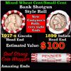Image 1 : Mixed small cents 1c orig shotgun roll, 1917-s Wheat Cent, 1899 Indian Cent other end, Seal Strong W