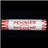 Image 4 : Mixed small cents 1c orig shotgun roll, 1917-s Wheat Cent, 1899 Indian Cent other end, Seal Strong W