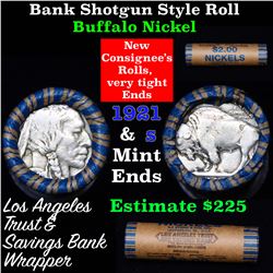Buffalo Nickel Shotgun Roll in Old Bank Style 'Los Angeles Trust And Savins Bank'  Wrapper 1921 & s 