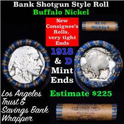 Buffalo Nickel Shotgun Roll in Old Bank Style 'Los Angeles Trust And Savins Bank'  Wrapper 1918 & d 