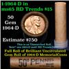 Image 1 : Uncirculated Shotgun Lincoln 1c roll, 1964-d 50 pcs Brandt Wrapper