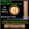 Image 1 : Uncirculated Shotgun Lincoln 1c roll, 1960-p 50 pcs Brandt Wrapper