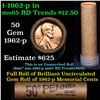 Image 1 : Uncirculated Shotgun Lincoln 1c roll, 1962-p 50 pcs Brandt Wrapper