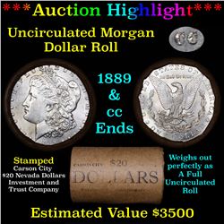 ***Auction Highlight*** 1889 & CC Uncirculated Morgan Dollar Shotgun Roll (fc)