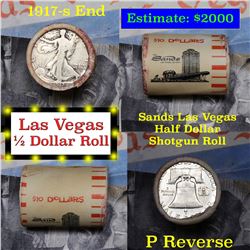 ***Auction Highlight*** Old Casino 50c Roll $10 In Halves Sands Hotel Las Vegas 1917 Walker & 'S' Fr