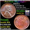 Image 1 : ***Auction Highlight*** 1915-s Lincoln Cent 1c Graded GEM+ Unc BN By USCG (fc)