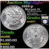 Image 1 : ***Auction Highlight*** 1889-p Morgan Dollar $1 Graded GEM+ Unc By USCG (fc)