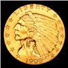 Image 2 : ***Auction Highlight*** 1908-p Gold Indian Quarter Eagle $2 1/2 Graded Select Unc BY USCG (fc)