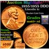 Image 1 : ***Auction Highlight*** 1955/1955 DDO Lincoln Cent 1c Graded Select+ Unc RD BY USCG (fc)