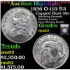 Image 1 : ***Auction Highlight*** 1836 O-110 R3 Capped Bust Half Dollar 50c Graded Select Unc BY USCG (fc)