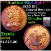 Image 1 : ***Auction Highlight*** 1835 B-1 Capped Bust Quarter 25c Graded Choice AU/BU Slider BY USCG (fc)