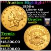 Image 1 : ***Auction Highlight*** 1856-s Gold Liberty Double Eagle $20 Graded Select Unc BY USCG (fc)