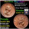 Image 1 : ***Auction Highlight*** 1799 Great Britain 1/2 Penny KM# 647 George III Graded Choice+ Unc BN BY USC