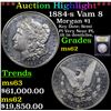 Image 1 : ***Auction Highlight*** 1884-s Vam 8 Morgan Dollar $1 Graded Select Unc By USCG (fc)