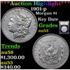 Image 1 : ***Auction Highlight*** 1901-p Morgan Dollar $1 Graded Select AU By USCG (fc)
