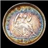 Image 2 : ***Auction Highlight*** 1843-p Rainbow Toned Seated Liberty Dime 10c Graded Select+ Unc By USCG (fc)