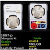 Image 1 : 1887-p Morgan Dollar $1 Graded ms63 By NGC