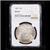 Image 2 : 1887-p Morgan Dollar $1 Graded ms63 By NGC