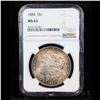 Image 2 : NGC 1884-p Morgan Dollar $1 Graded ms63 By NGC