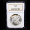 Image 2 : NGC 1885-p Rainbow Toned Morgan Dollar $1 Graded ms63 By NGC