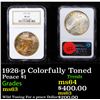 Image 1 : NGC 1926-p Colorfully Toned Peace Dollar $1 Graded ms63 By NGC