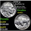 Image 1 : 1936-p Buffalo Nickel 5c Grades GEM+ Unc