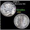 Image 1 : 1916-s Mercury Dime 10c Grades vf+